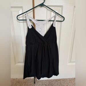 NoBo Crochet Back Tank Top Black Size M